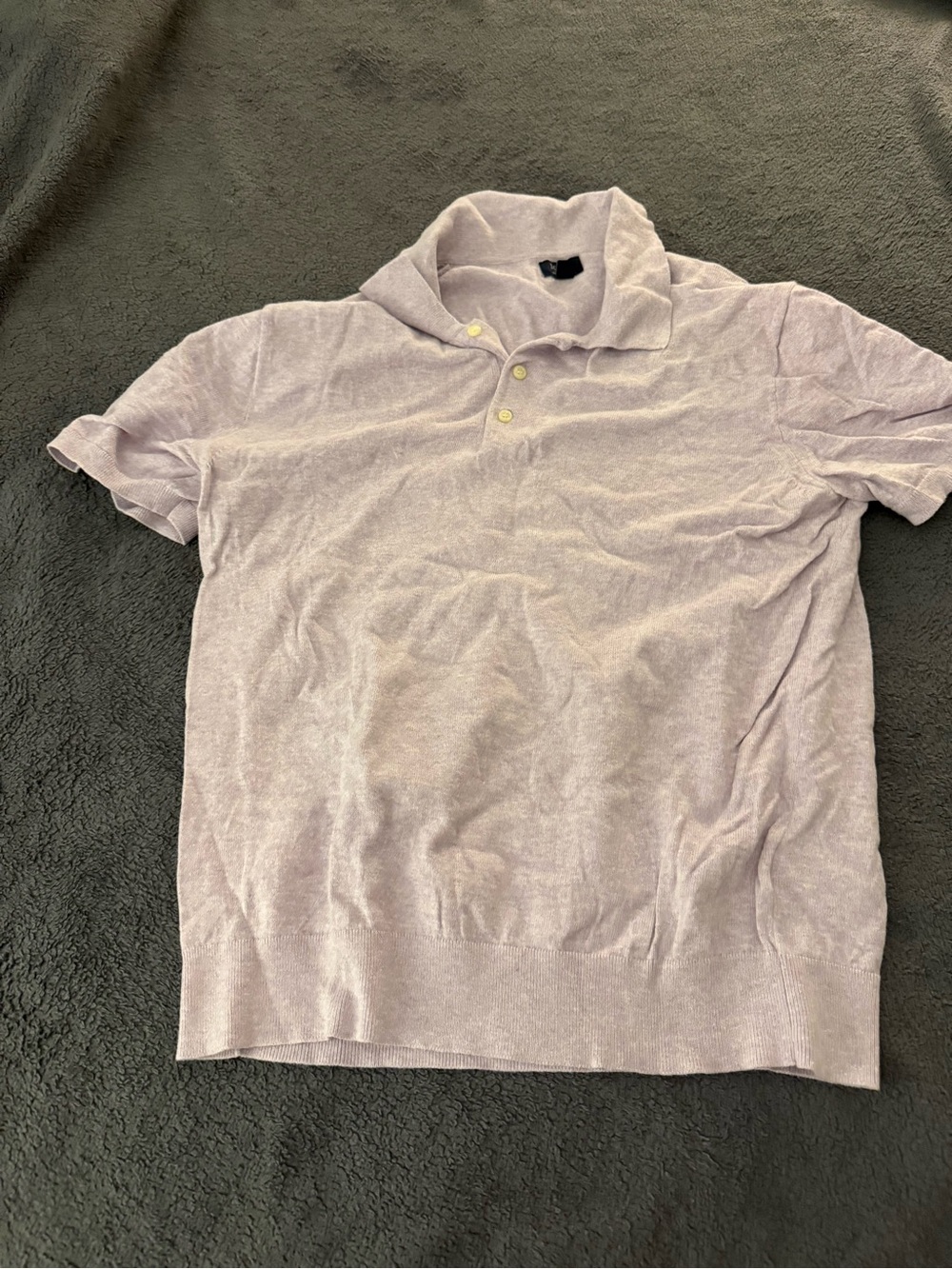 J.Crew Men's Light Lavender Short-Sleeve Polo Shirt